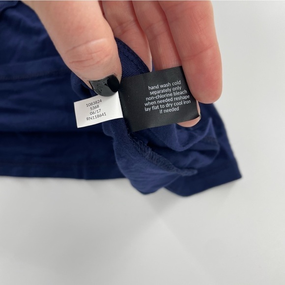 NWT Lane Bryant size 26/28 navy sleeveless v-neck tunic Jersey with ruffles - Picture 6 of 9